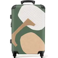 NoBoringSuitcases.com Großer Koffer - Formen - Grün - Quadrate - Pastell - Kombinationsschloss TSA - Hartschalen Trolley 4 Rollen - 72 liter - Reisekoffer - 66 cmKoffer Mittelgroß 67x43x25 cm, 72L,