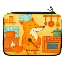 Mr. & Mrs. Panda Federtasche Fuchs Koch Design - Weiß - Geschenk, Mäppchen, Chefkoch, Etui, Bäcker, Bleistiftetui, Hungrig, Spruch Lustig, Federmäppchen, Stifteetui