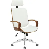 BellaFurn Ergonomischer Bürostuhl – Sitzstuhl – Verstellbarer Komfort, geeignet für Büro und Zuhause | Farbe: Walnuss/Weiß