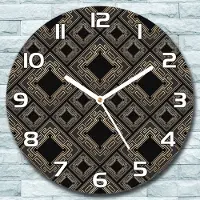 Coloray Wanduhr aus Glas Rund fi 30 Kachelarbeit Schwarz Quarz Deko Schlafzimmer Büro