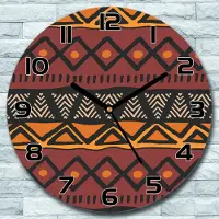 Coloray Wanduhr aus Glas Rund fi 30 Ethnisch afrikanisch Quarz Deko Schlafzimmer Büro