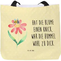 Mr. & Mrs. Panda Tote Bag Hummel Blume - Gelb Pastell - Geschenk, Biene, Laptoptasche, Wespe, Gute Laune, Hummeln, Beutel, Einkaufstasche, Natur, Tasche, Schultasche