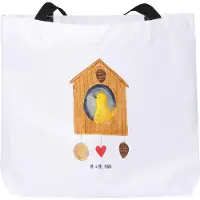 Mr. & Mrs. Panda Tote Bag Vogelhaus Home - Weiß - Geschenk, Umzug, Vogel, Stoffbeutel, Tasche, Haus, Laptoptasche, Einkaufstasche, Lustige Sprüche, Schultasche, Hausbau