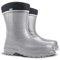 Demar Damen Gummistiefel Laura Regenstiefel Garten Arbeitsschuhe EVA gefüttert Silber 36