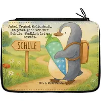 Mr. & Mrs. Panda Federmappe Pinguin Schultüte Design - Weiß - Geschenk, Schulanfänger, Federmäppchen, Etui, Einschulung, Schüleretui, Bleistiftetui, Schulranzen, Mäppchen