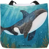 Mr. & Mrs. Panda Beutel Orca Design - Weiß - Geschenk, Einkaufstasche, Schultasche, Strandtasche, Meer, Reisetasche, Wal, Tote Bag, Arbeit, Killerwal, Orcas, Tasche