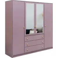 AGMAT-FURNITURE Drehtürenschrank Palermo II D4, 4 Türen Kleiderschrank mit 2 Spiegel, Moderne Garderobe, Schrank Größe: 196 x 200 x 57,5 cm