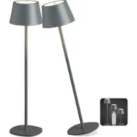 Northpoint LED Tischlampe Flaschenleuchte 3in1 max. 45cm hoch warmweißes Licht (3000K) Grau 2er-Set