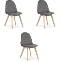 Hm BORA Stuhl - dunkelgrauer Samt x 3