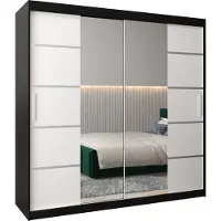 MEBLE KRYSPOL Kleiderschrank, Schiebetürenschrank Schlafzimmer, Schrank mit Spiegel VERONA 4 200 cm