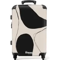 NoBoringSuitcases.com Großer Koffer - Abstrakt - Schwarz - Beige - Kunst - Kombinationsschloss TSA - Hartschalen Trolley 4 Rollen - 72 liter - Reisekoffer - 66 cmKoffer Mittelgroß 67x43x25 cm, 72L,