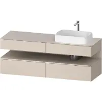 Duravit Qatego Konsolenwaschtischunterbau, 2 Auszüge, 2 Schubkästen, Ausschnitt rechts, 1600x550x6