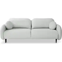 Masseno Sofa AGIO mit Schlaffunktion, Schlafsofa, Wohnzimmersofa, Couch, Soffa, Bettsofa, Plüsch-Stoff – Hellgrau CASTEL 80