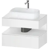 Duravit Qatego Konsolenwaschtischunterbau, 1 Auszug, 1 Schubkasten, Ausschnitt mittig, 800x550x600mm