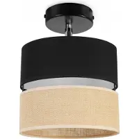Light11 HOME Deckenleuchte, Wandleuchte, Jute-Lampenschirm, 20 Cm, Schwarz