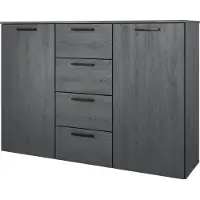 Furniture24 Sideboard Galaxy mit 2 Türen 4 Schubladen Kommode Schlafzimmer Carbon Eiche