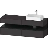 Duravit Qatego Konsolenwaschtischunterbau, 2 Auszüge, 2 Schubkästen, Ausschnitt rechts, 1600x550x6