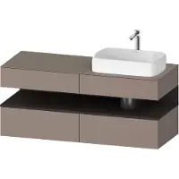 Duravit Qatego Konsolenwaschtischunterbau, 2 Auszüge, 2 Schubkästen, Ausschnitt rechts, 1400x550x6
