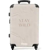 NoBoringSuitcases.com Großer Koffer - Abstrakt - Design - Zitate - Beige - Kombinationsschloss TSA - Hartschalen Trolley 4 Rollen - 72 liter - Reisekoffer - 66 cmKoffer Mittelgroß 67x43x25 cm, 72L,