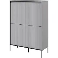 Yourhouse24 Kommode TREND TR-03 mit dekorative Fräsungen und Soft-Close-Funktion Grau