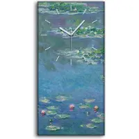 Coloray Wanduhr Uhr Wandbild Leinwand Geräuschlos Kunstdruck 30x60 Wasser Lillien - weiße Hände