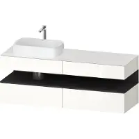 Duravit Qatego Konsolenwaschtischunterbau, 2 Auszüge, 2 Schubkästen, Ausschnitt links, 1600x550x600mm, Nische Graphit Supermatt, QA4777080220010