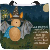Mr. & Mrs. Panda Reisetasche Fledermaus Zauberer Design - Weiß - Geschenk, Tote Bag, Schultasche, Magier, Strandtasche, Lustige Sprüche, Tasche, Fledermäuse, Reinsteigern