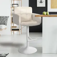 BellaFurn 2-teiliges Barhocker-Set - Samtstühle - Verstellbar & 360° drehbar - Hoher Sitzkomfort