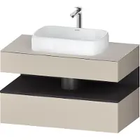 Duravit Qatego Konsolenwaschtischunterbau, 1 Auszug, 1 Schubkasten, Ausschnitt mittig, 1000x550x600m