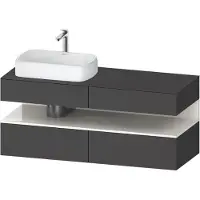 Duravit Qatego Konsolenwaschtischunterbau, 2 Auszüge, 2 Schubkästen, Ausschnitt links, 1400x550x60