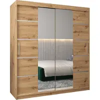 MEBLE KRYSPOL Kleiderschrank, Schiebetürenschrank Schlafzimmer, Schrank mit Spiegel VERONA 4 180 cm