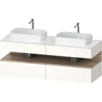 Duravit Qatego Konsolenwaschtischunterbau, 2 Auszüge, 2 Schubkästen, 2 Ausschnitte, 1600x550x600mm, Nische Eiche Mamoriert, QA4779055220010