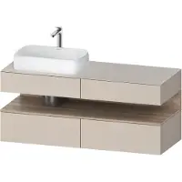 Duravit Qatego Konsolenwaschtischunterbau, 2 Auszüge, 2 Schubkästen, Ausschnitt links, 1400x550x60