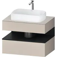 Duravit Qatego Konsolenwaschtischunterbau, 1 Auszug, 1 Schubkasten, Ausschnitt mittig, 800x550x600mm, Nische Eiche Schwarz, QA4730016910000