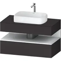 Duravit Collection One Konsolenwaschtischunterbau, 1 Auszug, 1 Schubkasten, Ausschnitt mittig, 1000x550x600mm, Nische Weiß Matt, QA4731018800000, Farbe: graphit supermatt