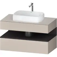 Duravit Qatego Konsolenwaschtischunterbau, 1 Auszug, 1 Schubkasten, Ausschnitt mittig, 1000x550x600mm, Nische Graphit Supermatt, QA4731080910000