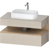 Duravit Qatego Konsolenwaschtischunterbau, 1 Auszug, 1 Schubkasten, Ausschnitt mittig, 1000x550x600m