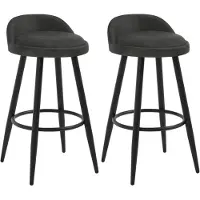 Woltu Barhocker 2er Set Barstuhl Hocker Tresenhocker Bistrohocker Designer Hocker mit Lehne und Fußstütze Farbe: anthrazit