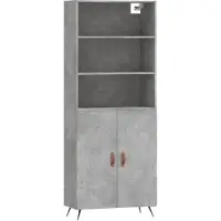 Syfax Highboard Betongrau 69,5x34x180 cm Holzwerkstoff