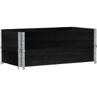 Syfax Paletten-Aufsatzrahmen 2 Stk. Schwarz 100x50 cm Massivholz