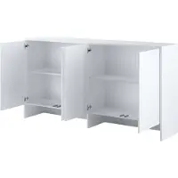 Furniture24 Aufsatz Bed Concept BC11, Schrank für Schrankbetten, 4 Türen Weß matt/Weß Hochglanz