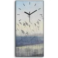 Coloray Wandkunst Leinwand Bild Uhr 30x60 Gemälde Abstrakte Winter Schnee Blumen - schwarze Hände
