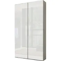 EURO-MEBLE Moderner geräumiger Kleiderschrank Balbina - (Weiss)