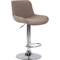 BellaFurn Stilvoller Barhocker – Hochhocker – höhenverstellbar, pflegeleichter Stoff | Farbe: Taupe | Grundfarbe: Chrom