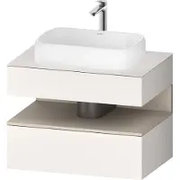Duravit Qatego Konsolenwaschtischunterbau, 1 Auszug, 1 Schubkasten, Ausschnitt mittig, 800x550x600mm