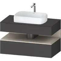 Duravit Qatego Konsolenwaschtischunterbau, 1 Auszug, 1 Schubkasten, Ausschnitt mittig, 1000x550x600m