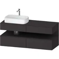 Duravit Qatego Konsolenwaschtischunterbau, 2 Auszüge, 2 Schubkästen, Ausschnitt links, 1400x550x60