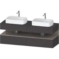 Duravit Qatego Konsolenwaschtischunterbau, 2 Auszüge, 2 Schubkästen, 2 Ausschnitte, 1600x550x600mm