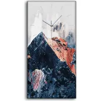 Coloray Wanduhr Bürouhr Leinwand Bild Geräuschlos 30x60 Malerei Abstrakte Kunst Berg - weiße Hände
