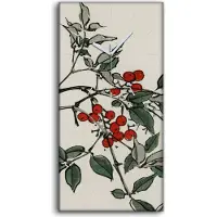Coloray Wanduhr Uhr Wandbild Leinwand Geräuschlos 30x60 Malerei Asiatische Blumen - weiße Hände
